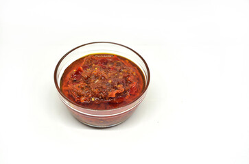 Homemade Spicy sambal Sauce in a Bowl