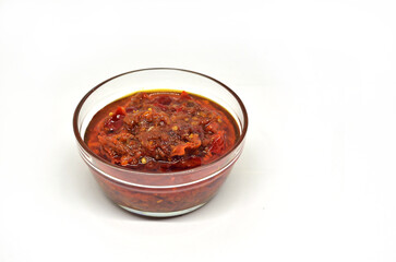 Homemade Spicy sambal Sauce in a Bowl