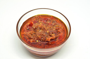 Homemade Spicy sambal Sauce in a Bowl