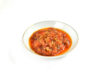 Homemade Spicy sambal Sauce in a Bowl