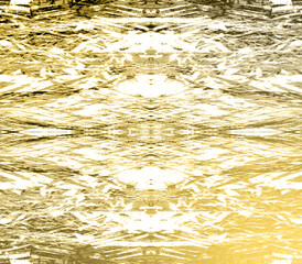 Abstract golden grunge texture kaleidoscope background image.