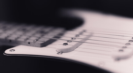 Electric Guitar Close Up BW 6