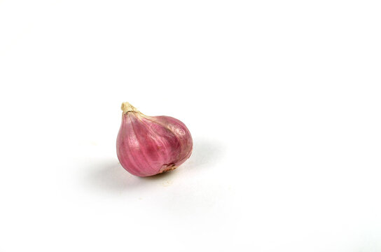 Red onions isolated on white background