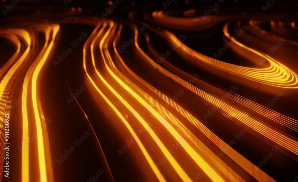 Aufkleber futuristic particles wave abstract background creative design element.. 3d render, abstract panorami