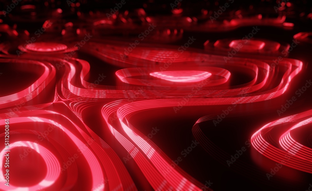 Aufkleber futuristic particles wave abstract background creative design element.. 3d render, abstract panorami