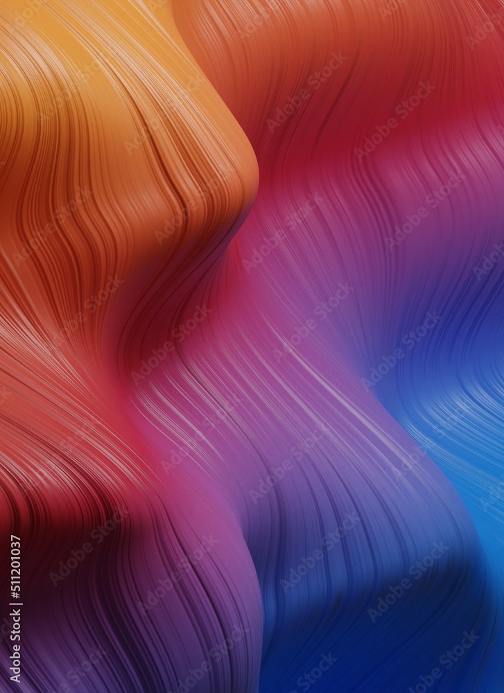 Aufkleber modern red,orange and blue colored poster,color dynamic wave flow.liquid wavy shapes abstract hologr