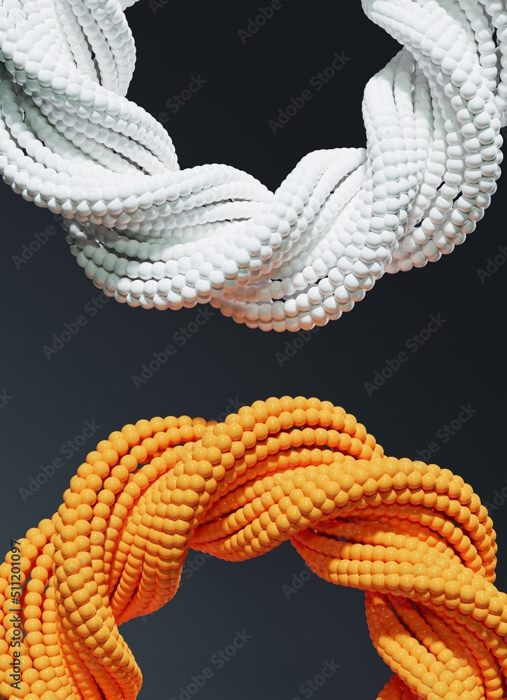 Aufkleber white and orange abstract shape background wallpaper with copy space.glow particle abstract procedur