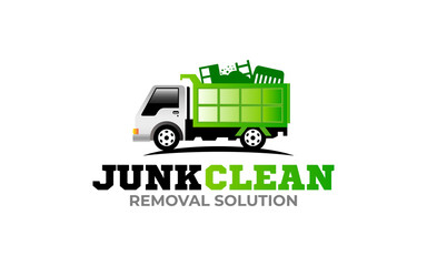 Illustration vector graphic of junk removal solution services logo design template