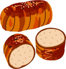 肉巻きおにぎりのイラスト