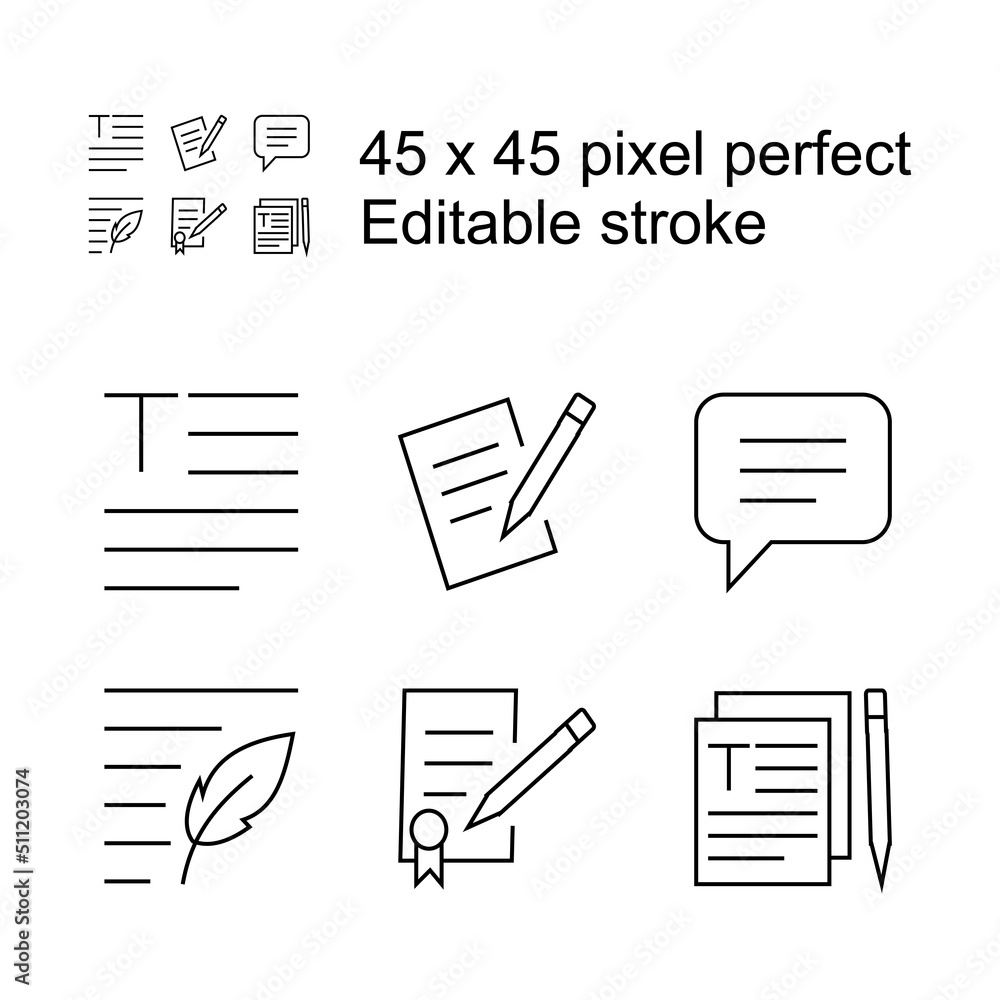 Poster outline vector icons for web and mobile. text editor icons, 4 pixel stroke & 45x45 resolution. edita
