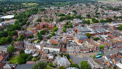 Aerial view of Leighton Buzzard Town of England Unite Kingdom