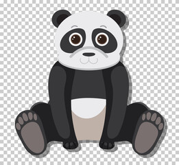Cute panda bear in flat cartoon style