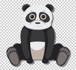 Cute panda bear in flat cartoon style © blueringmedia