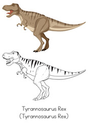 Dinosaur sketching of tyrannosaurus rex