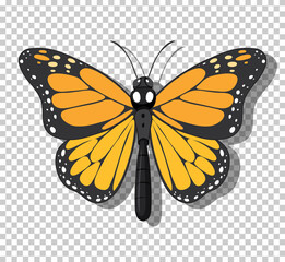 Monarch butterfly in cartoon style