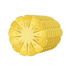 Corn is part of the cob. Volumetric 3 d corn. For packaging, posters and advertising