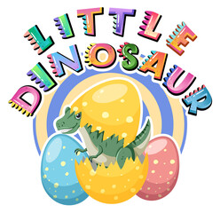 Little cute dinosaur cartoon in party theme