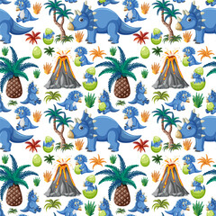 Cute dinosaur seamless pattern © blueringmedia