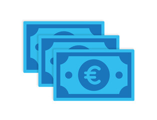 Euro currency money banknotes icon vector illustration.