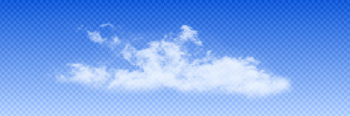 Vector cloud on a transparent background, realistic vector drawing