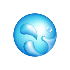 water drop 3D icon vector illustration