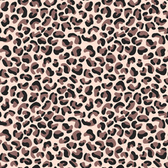 Seamless abstract print with leopard skin imitation. Brown animal pattern for textile, wallpaper, scrapbook, fabric, Hand drawn illustration on a color background.
