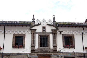 Building across from the Church of San Francisco in the Old Town, Quito, Ecuador
