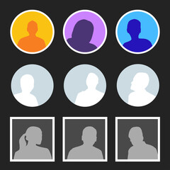 Modern Set Of Different Avatars Silhouette