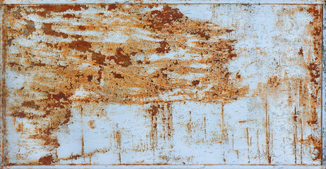 Rust on an old sheet of metal texture framed around the perimeter.