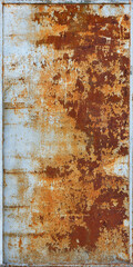 Rust on an old sheet of metal texture painted with gray paint and framed.