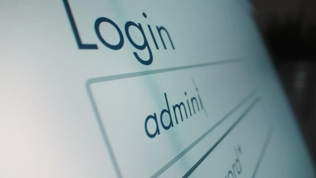 Motorized moving shot of logging in as administrator, shot with macro probe lens