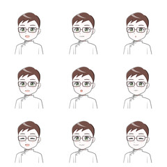 「あ・い・う・え・お・ん」等いろんな口の形の男性医師のイラストセット（アニメ・漫画タッチ）