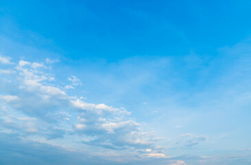 beautiful airatmosphere bright blue sky background abstract clear texture with white clouds.