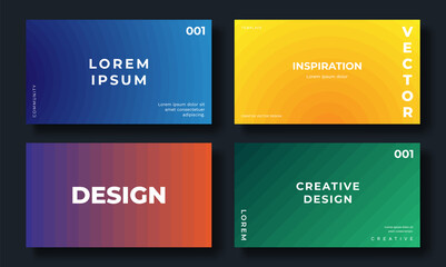 Abstract fluid gradient cover template. Set of modern poster with vibrant graphic color, different color card. Gradient background design for brochure, flyer, wallpaper, banner, business card.
