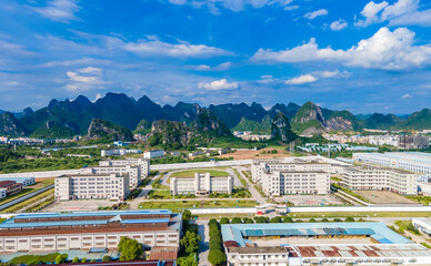 Aerial photography of scenery in Guilin National High tech Zone, Guangxi, China