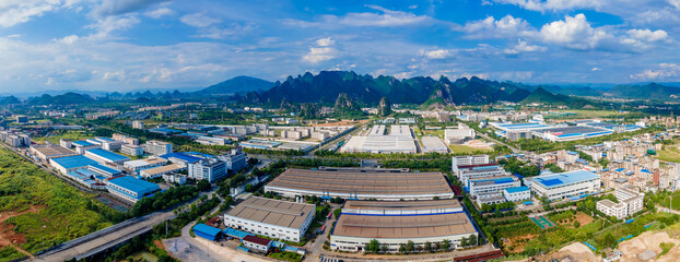 Aerial photography of scenery in Guilin National High tech Zone, Guangxi, China