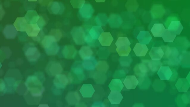 Motion graphics. Abstract background of forest green colors with bokeh