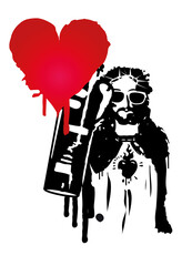 cooler Street Art Jesus - mit ganz viel Liebe
 
