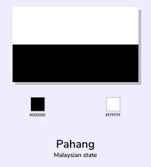 Vector Illustration of Pahang flag isolated on light blue background. Illustration Pahang flag with Color Codes. As close as possible to the original. ready to use, easy to edit.