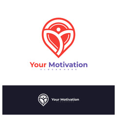 Point People logo design vector template, Initial M with People logo concepts illustration.