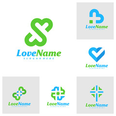 Set of Love logo design vector template, Creative Love logo concepts illustration.