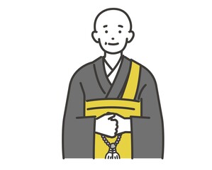 お坊さんの上半身のアイコンベクターイラスト素材／葬儀／法事／住職