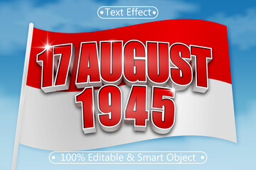 17 august 1945 Editable Text Effect 3 dimension Emboss Modern Style