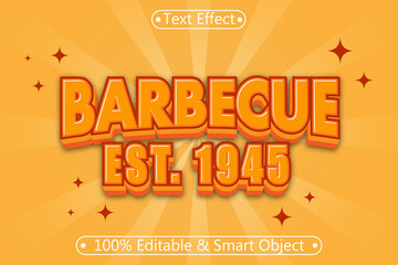 Barbecue Editable Text Effect 3 dimension Emboss Modern Style