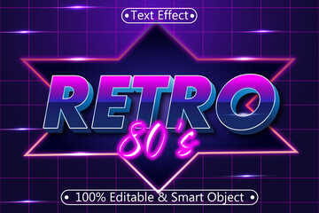 Retro 80s Editable Text Effect 3 dimension Emboss Retro Style