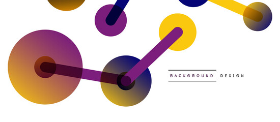 Abstract background. Round dots connected by lines. Trendy techno business template for wallpaper, banner, background or landing