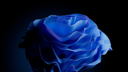 Modern, Blue Layers with Curves. Abstract Bloom Background.