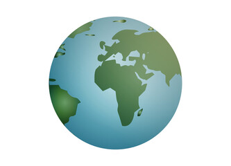 blauer Planet Erde mit grünen Kontinenten