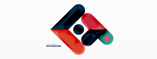 Square and circle minimal abstract background. Vector illustration for wallpaper banner background