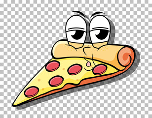 Pizza cartoon character isolated